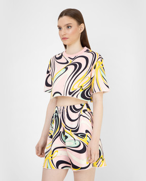 EMILIO PUCCI Укороченная футболка в принт Onde 2ETM352E742