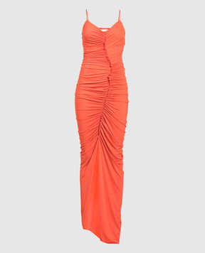 Victoria Beckham Оранжевое платье с рюшами 1223JDR004598A