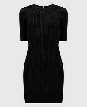 Juun.j Черное платье мини в рубчик JW425UW015
