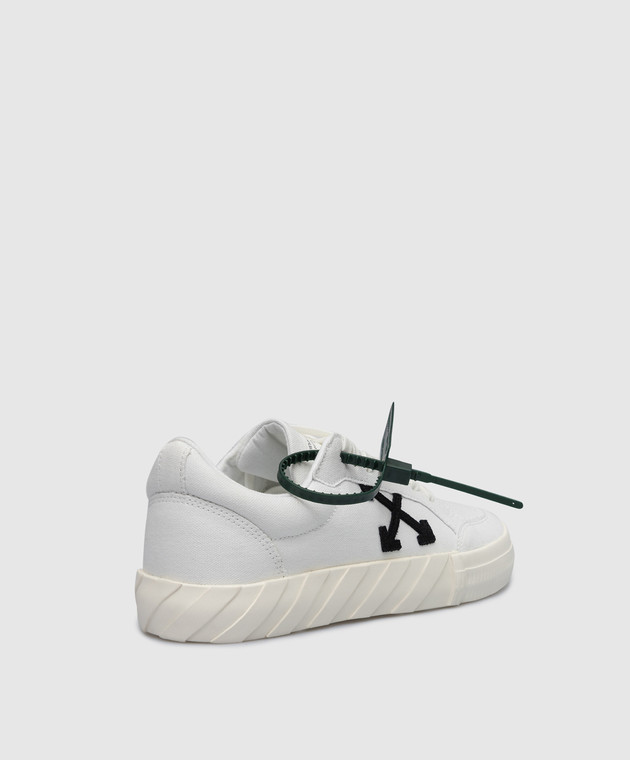 Off-White Белые сникеры Low Vulcanized с фактурным логотипом OWIA272C99FAB002 изображение 3