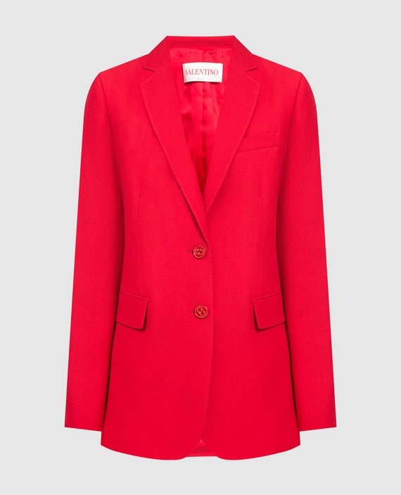 Red wool and silk jacket