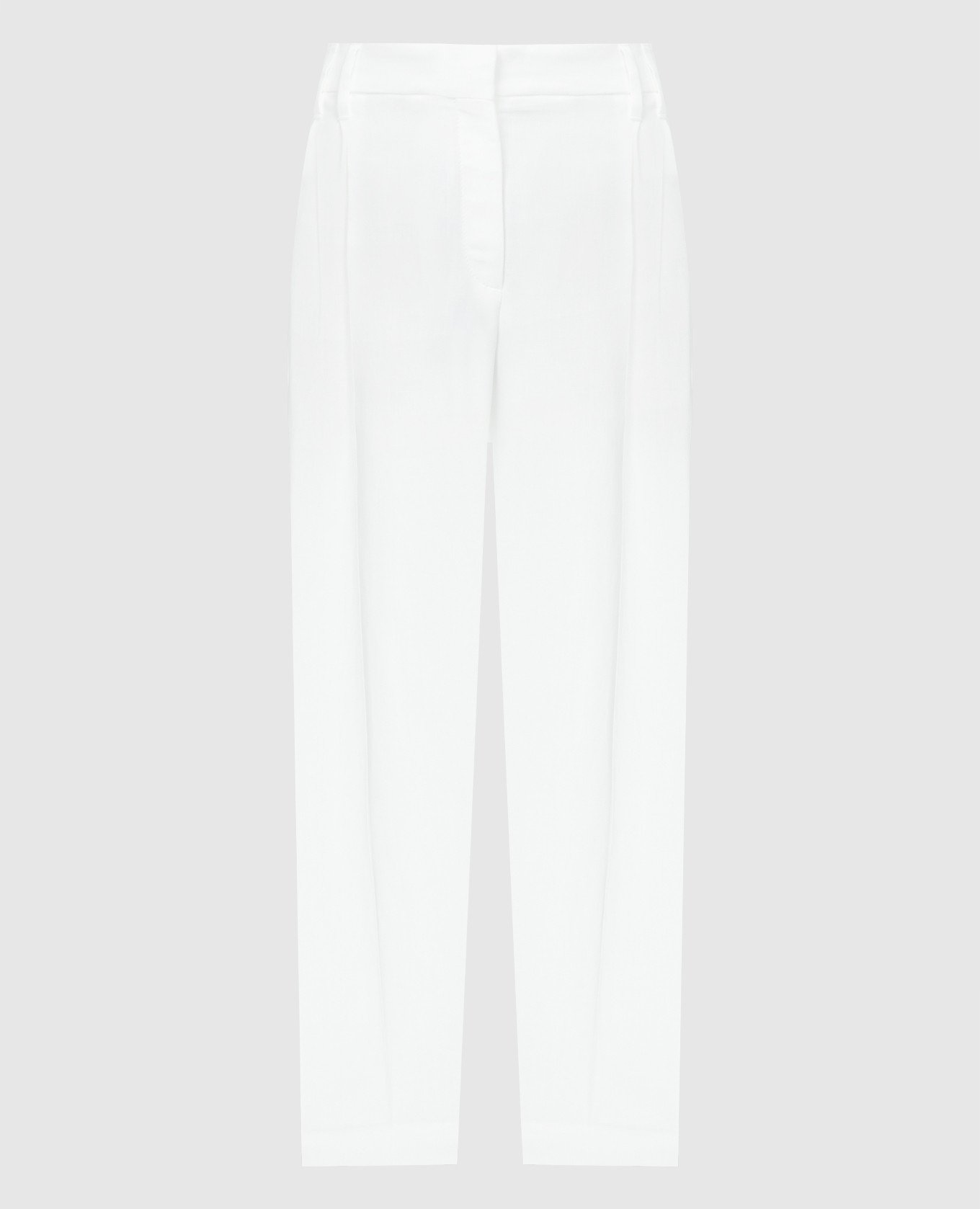 White linen pants with monil chain