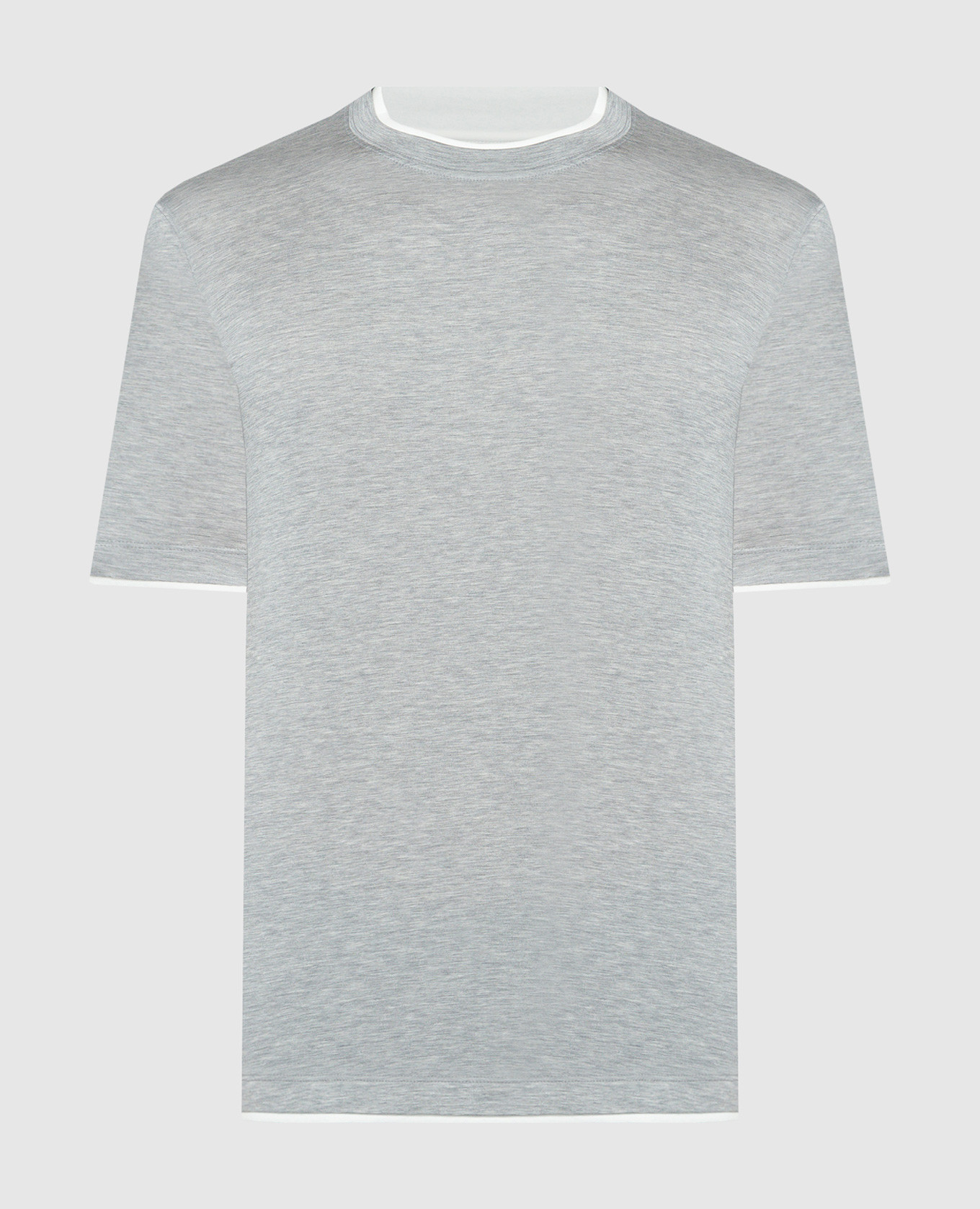 Gray melange t-shirt with layering effect