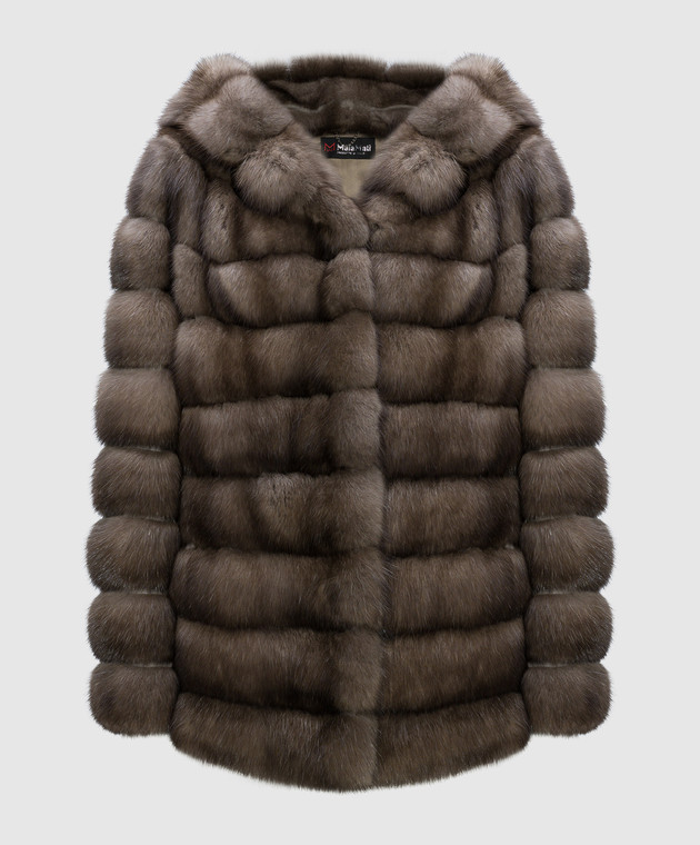 MalaMati Brown sable fur coat with a hood 2420K