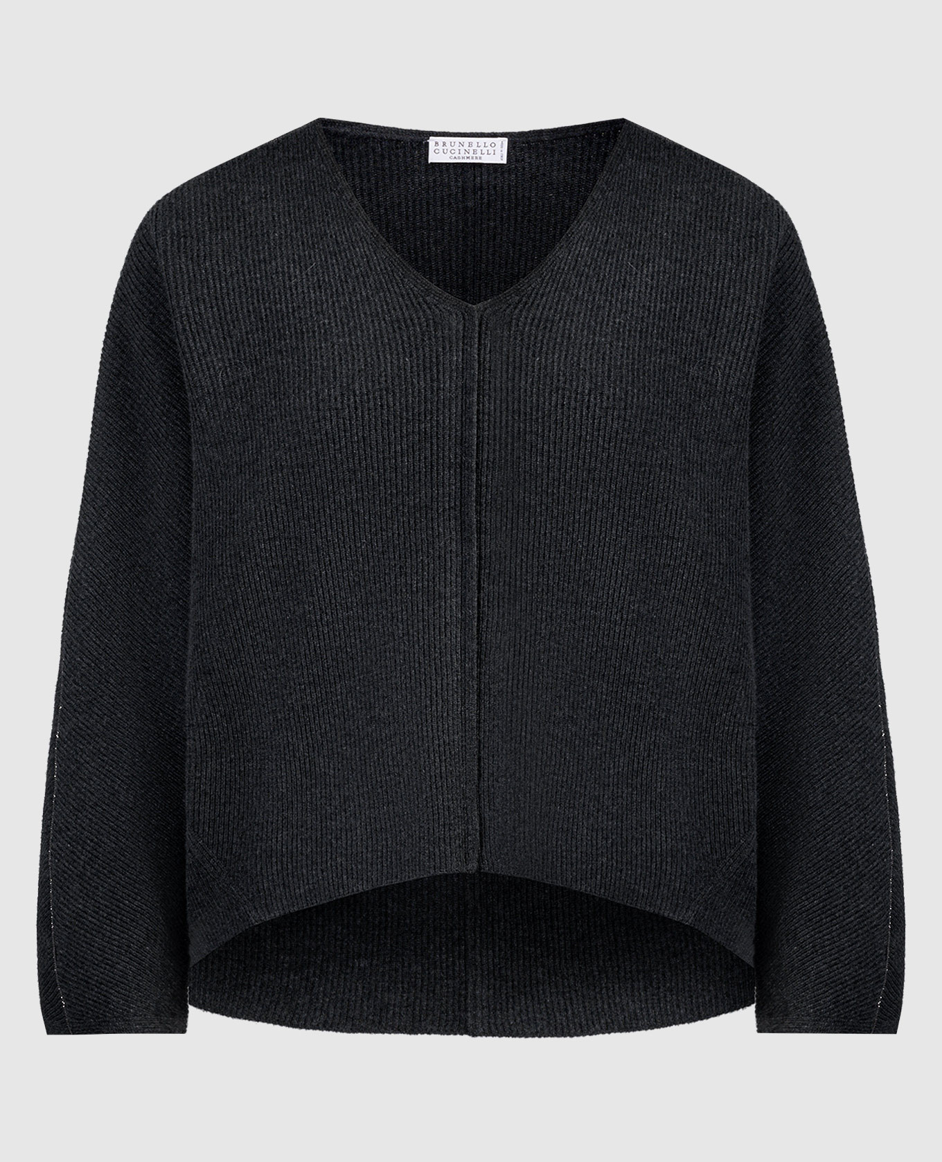 Серый пуловер с цепочкой мониль из эколатуни