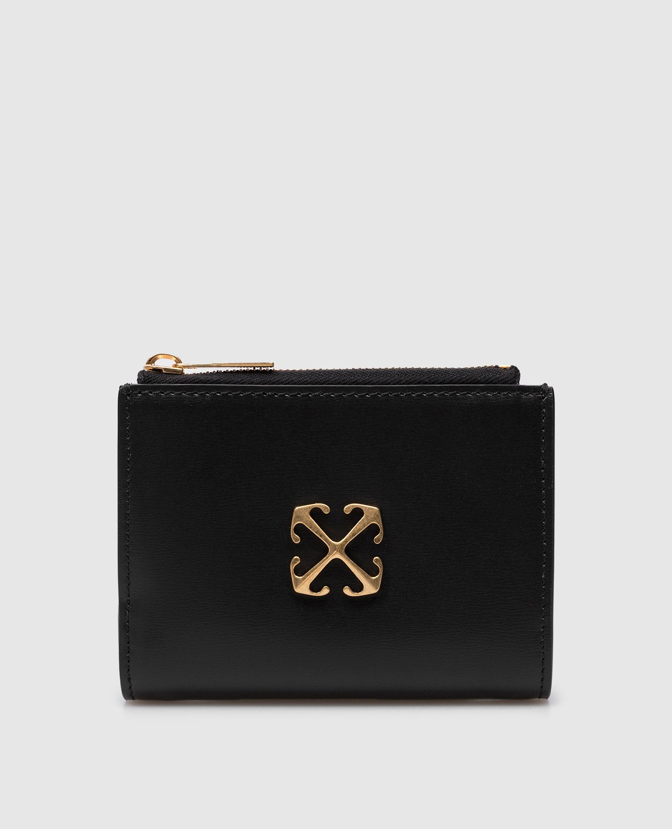 Black wallet with Arrow logo emblem