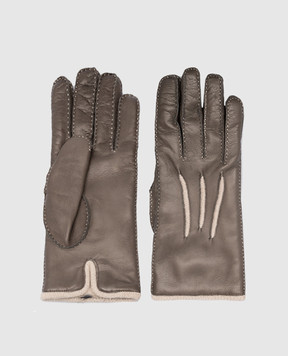 MooRER Сірі шкіряні рукавички GUANTONAPPAPE