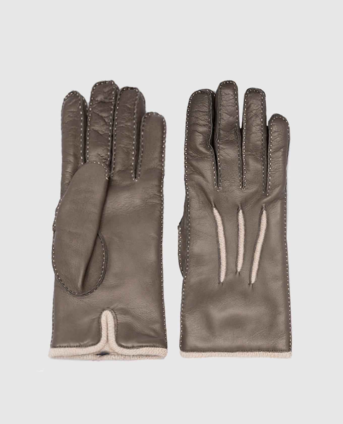 

Серые кожаные перчатки, Серый, Перчатки