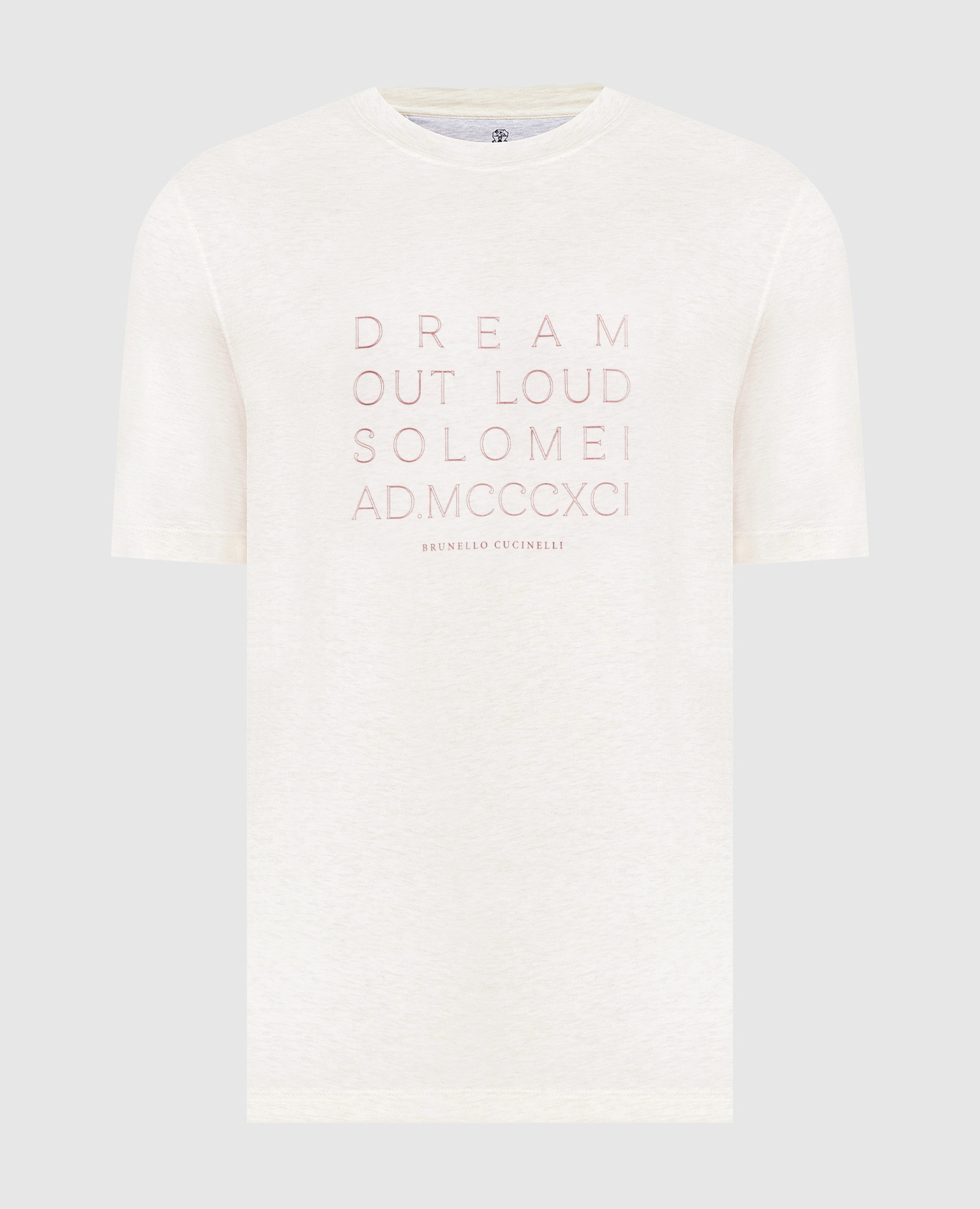 Gray melange t-shirt with Dream out loud print
