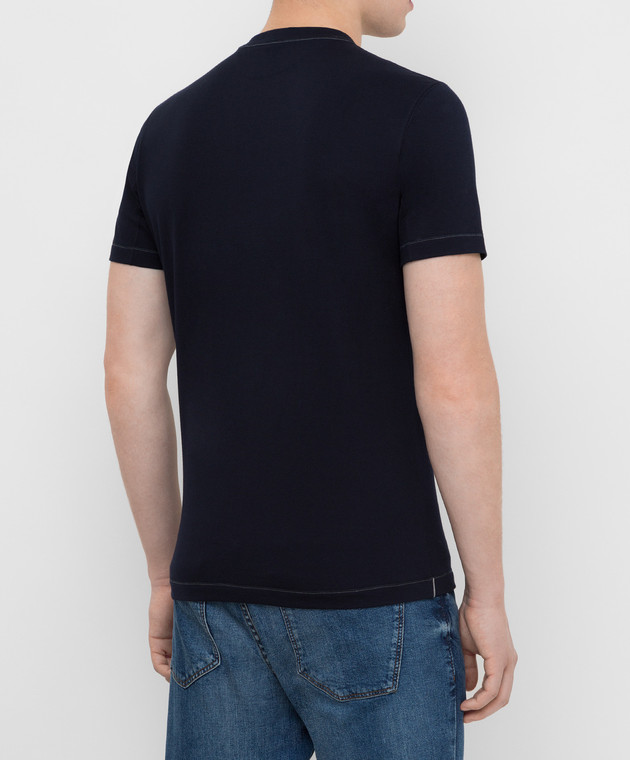 Brunello Cucinelli Темно-синяя футболка M0T611328G изображение 4