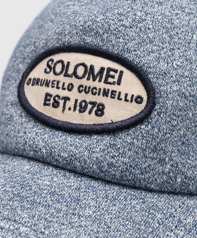 Brunello Cucinelli Children's blue melange cap with logo patch BQ822W321A image 3