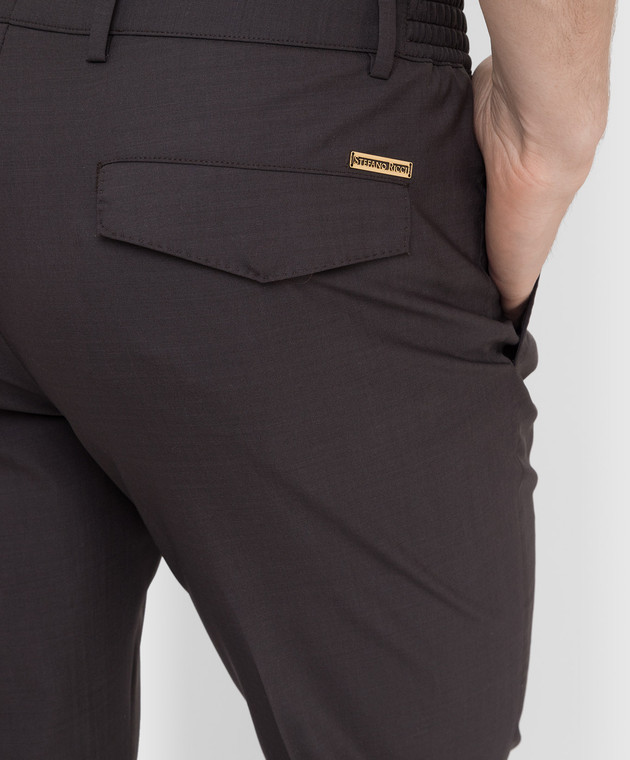 Stefano Ricci Темно-коричневі штани із вовни M1T2100040W501 зображення 5