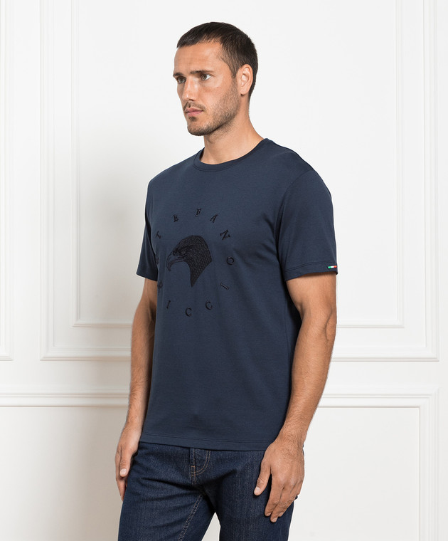 Stefano Ricci Blue t-shirt with logo embroidery MNH3302630803 image 3