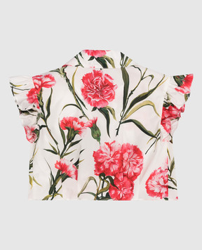 Dolce&Gabbana Дитяча біла сорочка з принтом Happy Garden L55S74HS5O0814