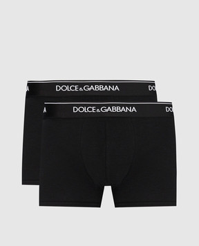Dolce&Gabbana Набор черных боксеров с логотипом. M9C07JONN95