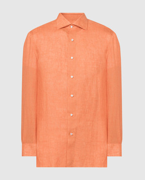 ISAIA Оранжевая рубашка из льна IM10TCC5310