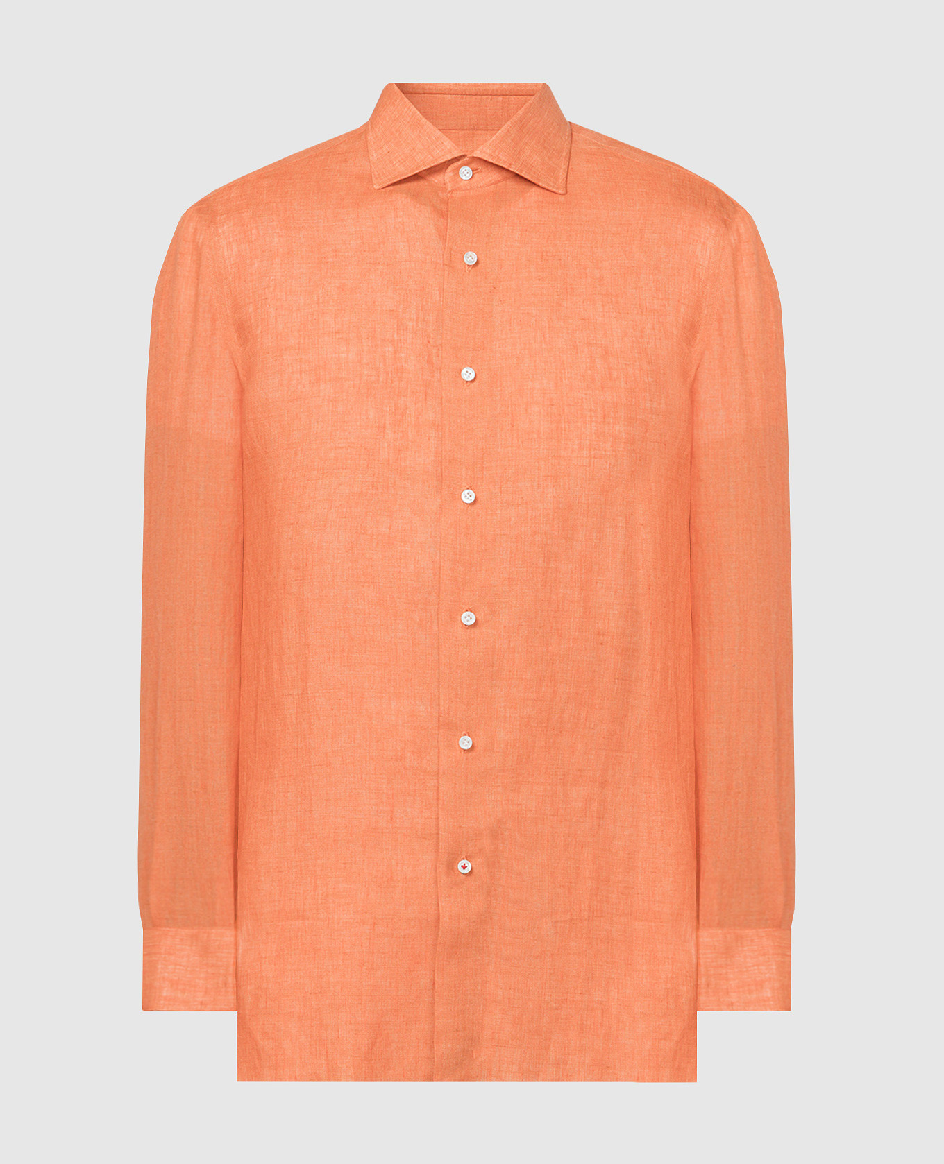 Оранжевая рубашка из льна