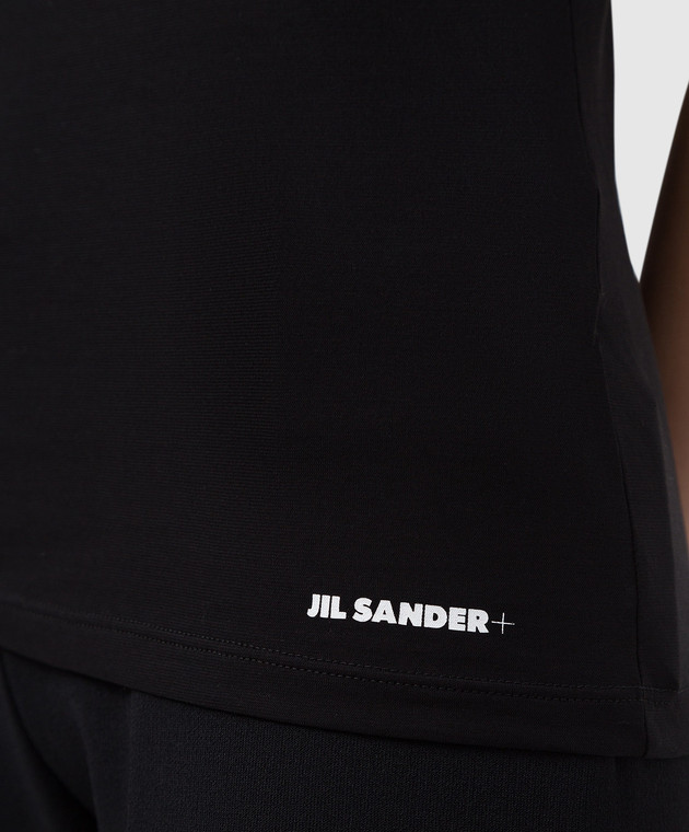 Jil Sander Чорна футболка з логотипом JPPU707510WU248308 зображення 5
