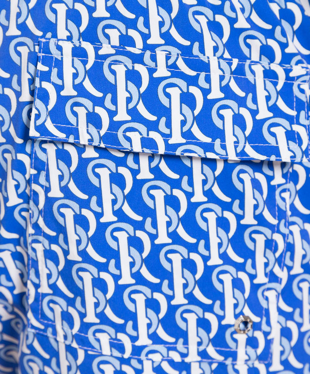 Stefano Ricci Blue logo print swim shorts MMB0200007B47401 image 5