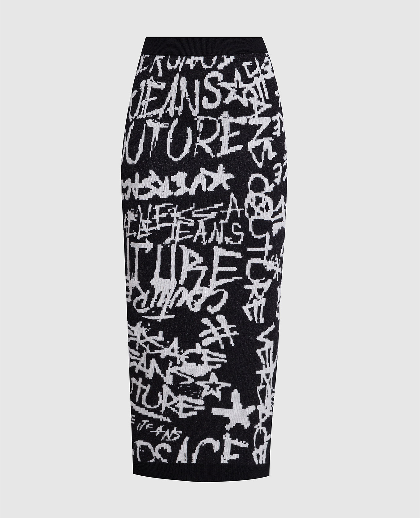 

Черная карандашная юбка в узор Logo Brush Couture, Черный, Юбки-карандаш