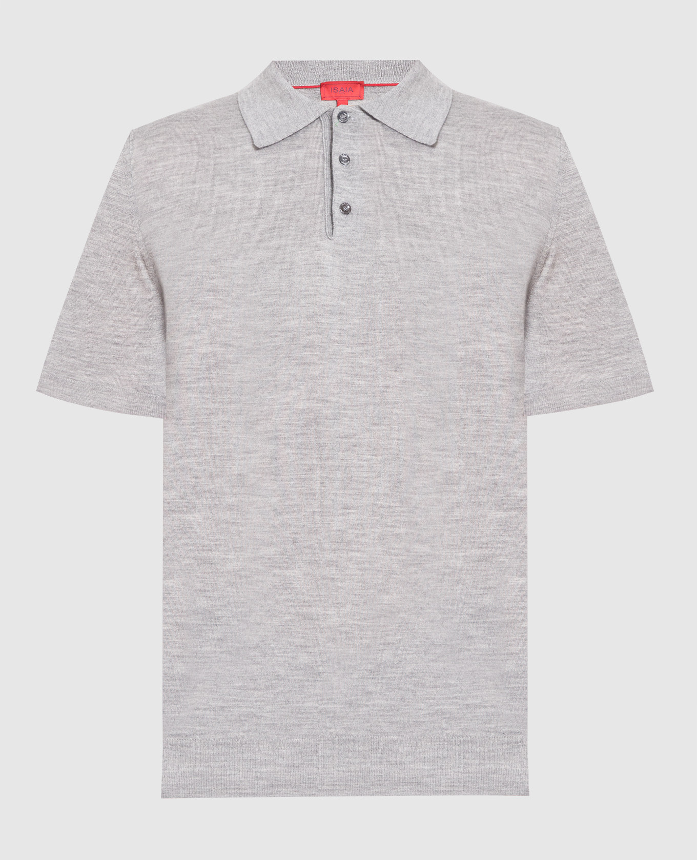 Gray cashmere and silk polo shirt