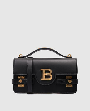 Balmain Чорна шкіряна сумка B-BUZZ 24 з металевим логотипом CN1DA828LAVE