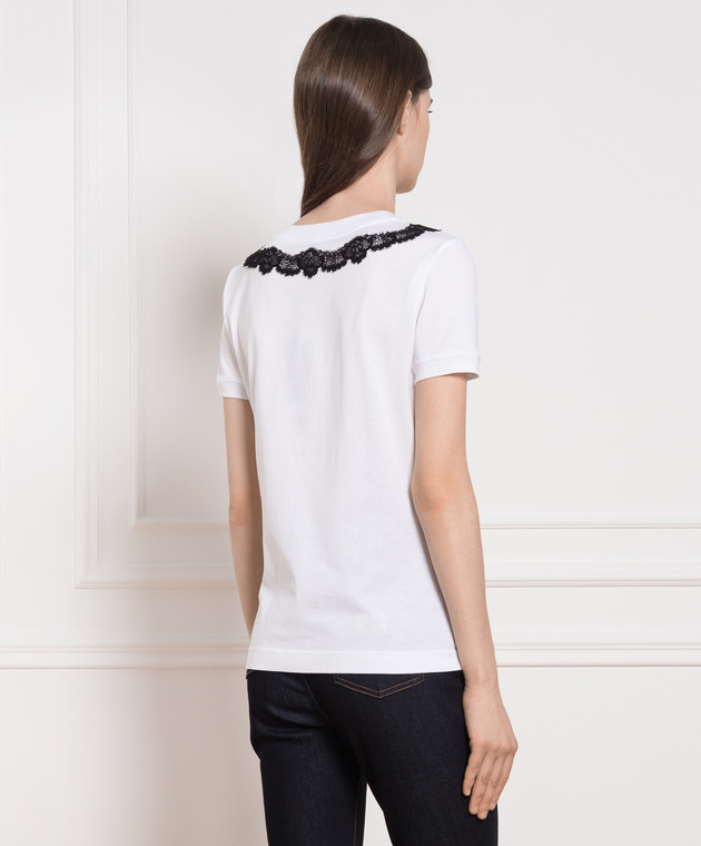 Dolce&Gabbana White t-shirt with metallic DG logo F8T00ZG7H1Z изображение 4