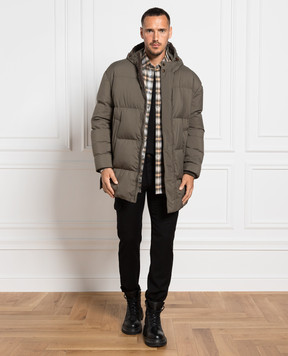 Canali Пуховик кольору хакі SG01767O20361