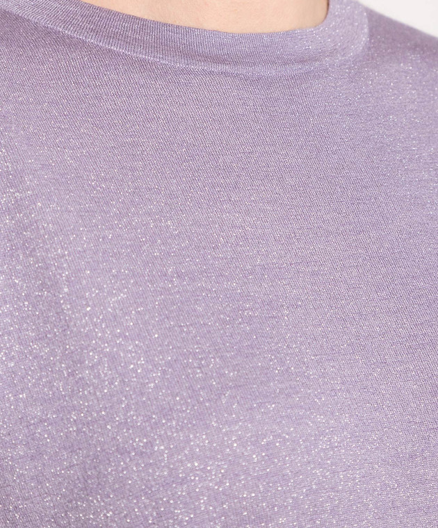 Brunello Cucinelli Purple t-shirt with lurex M41810000 изображение 5