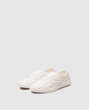 Bottega Veneta Белые кожаные кеды Prov Victory с плетением 775319V3HB0