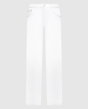 Dondup Белые джинсы Jacklyn с логотип патч. DP427BS0030DPTDW