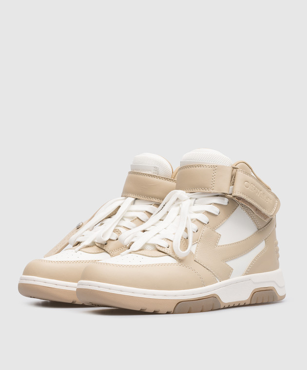 Off-White Out Of Office beige logo high top OWIA275S23LEA001 image 2