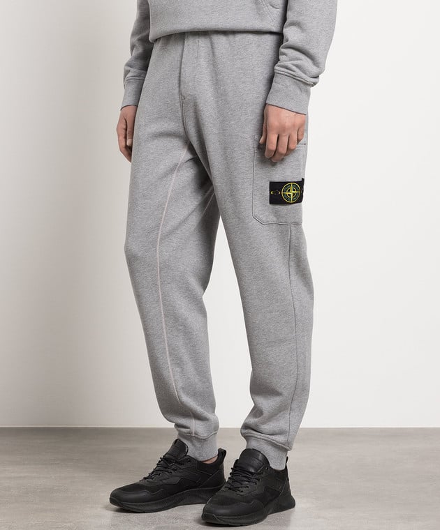 Stone Island Gray joggers with logo patch 101564451 image 3