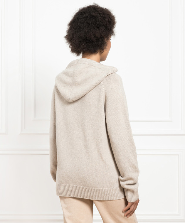 Babe Pay Pls Beige cashmere hoodie MD9681305341R image 4