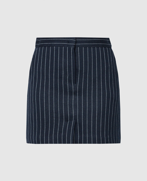 KIRSCH blue cashmere and silk striped skirt