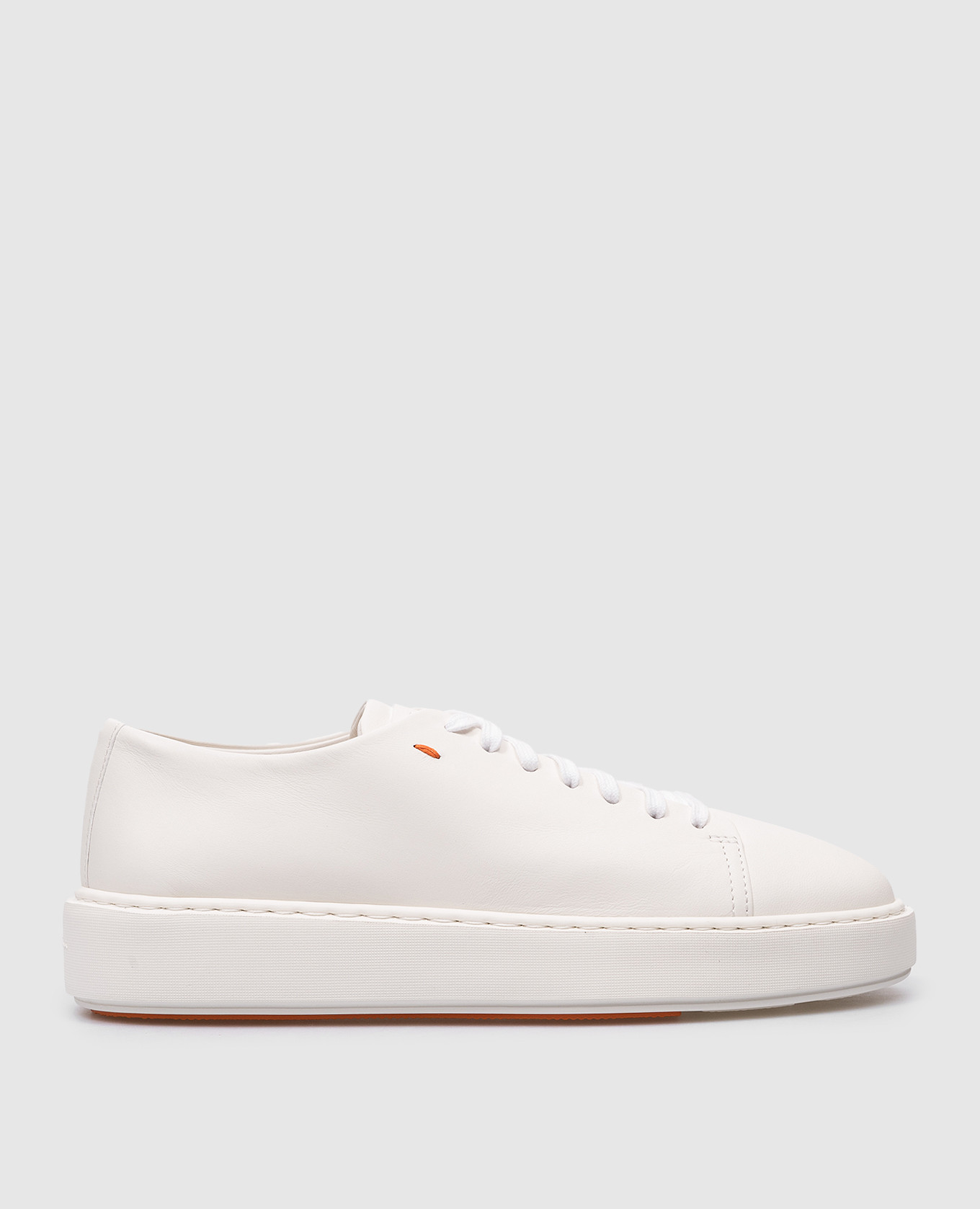 White leather trainers with logo