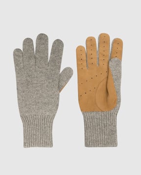 Brunello Cucinelli Серые перчатки из кашемира M2292118