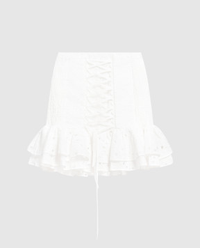 Charo Ruiz Белая юбка мини Lucrecia с вышивкой бродери 233403