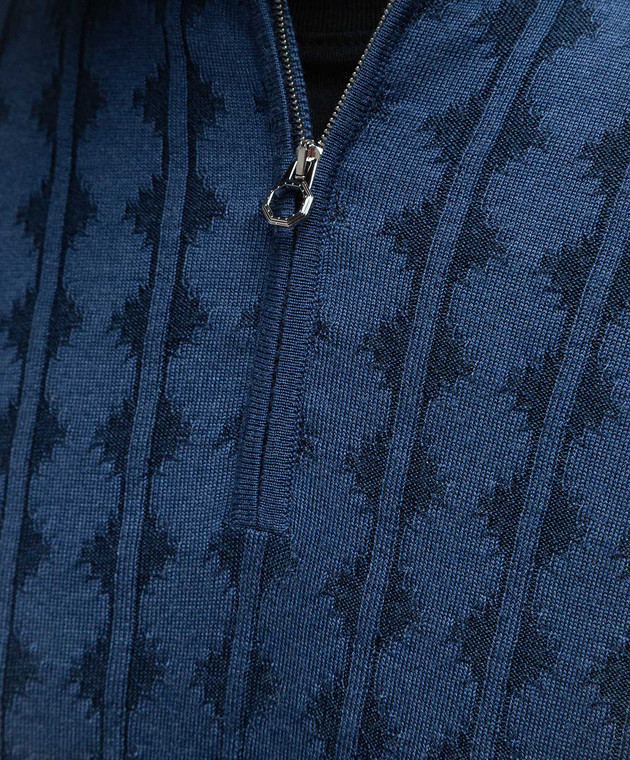 Stefano Ricci Blue wool and silk jumper with logo monogram KE08005L01E23475 image 5