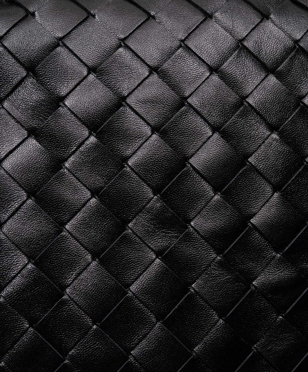 Bottega Veneta Черная кожаная сумка Small Hop с плетением 763966V3IV1 изображение 5