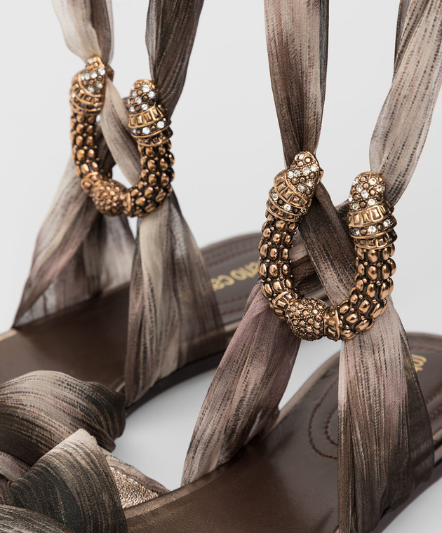 Roberto Cavalli Серые сандалии ODS419XTR20 изображение 5