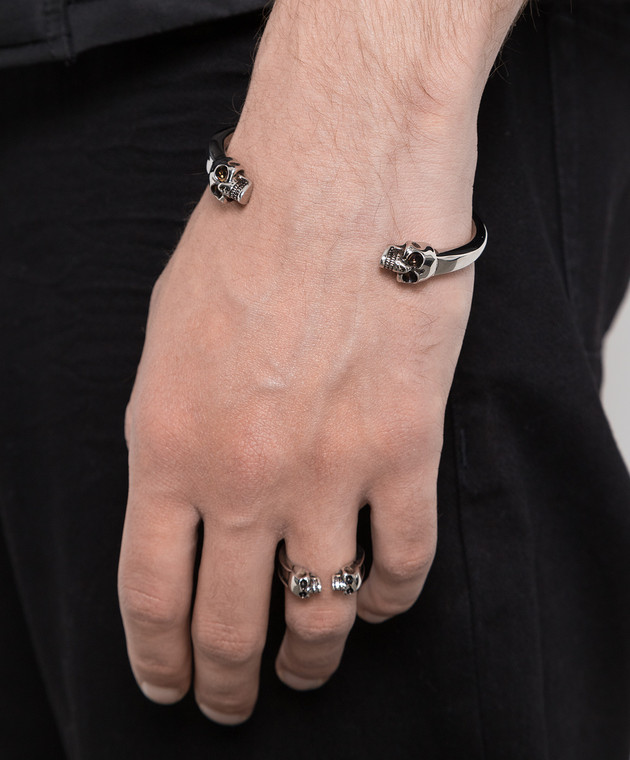 Alexander McQueen Silver bracelet with skulls 554482J160I image 2