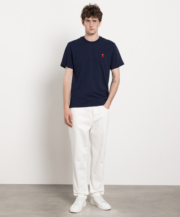 Ami Paris Синяя футболка с логотипом UTS001724 изображение 2