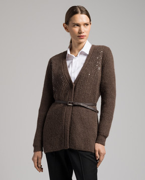 Peserico Коричневий кардиган з поясом E99095F05A09087