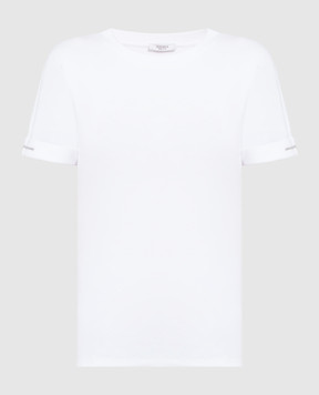 Peserico Біла футболка з ланцюжком моніль S06841J0K05669