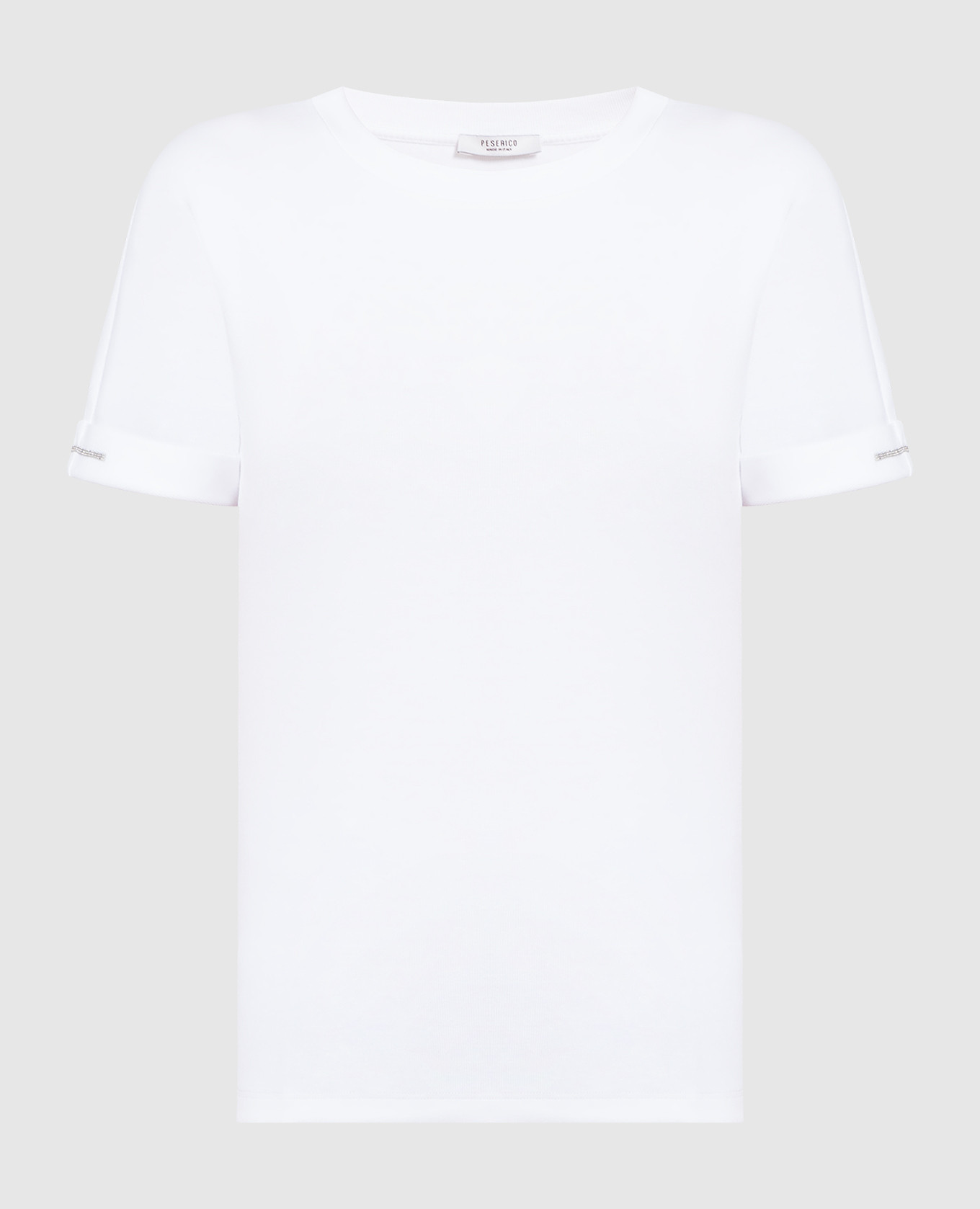 Белая футболка с цепочкой мониль