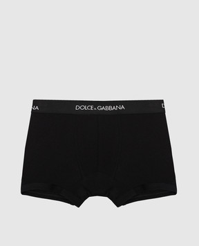 Dolce&Gabbana Детский набор черных трусов-боксеров с логотипом. L4J701G7OCT