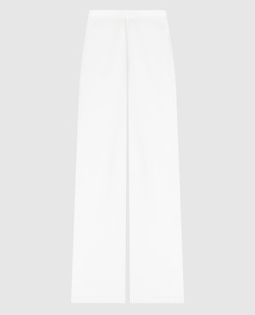 ANNECLAIRE Белые брюки из шерсти и кашемира A1509857
