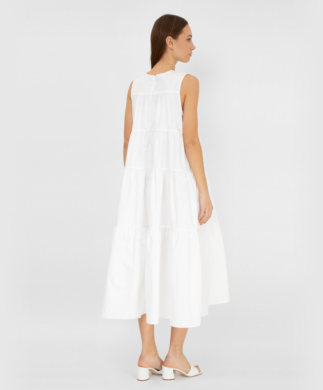 CO Біла сукня міді з воланами 4370STN зображення 4