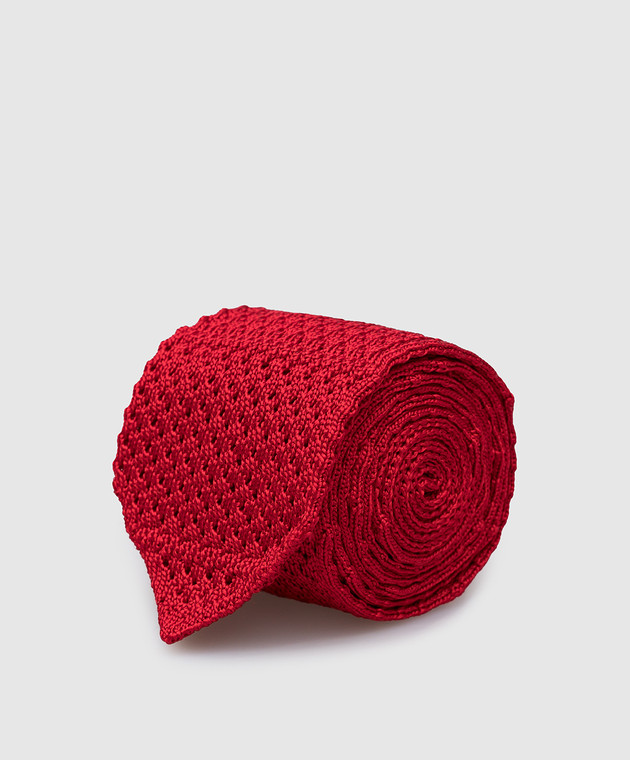 Stefano Ricci Children's red silk tie with logo embroidery YCRM2600SETA